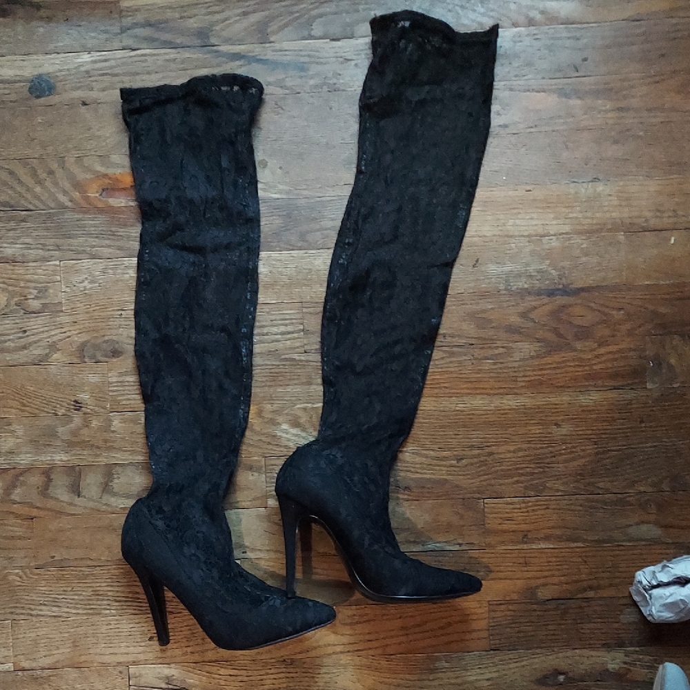 4 For $12 Black Over the Knee Boots with Sleek Silhouette